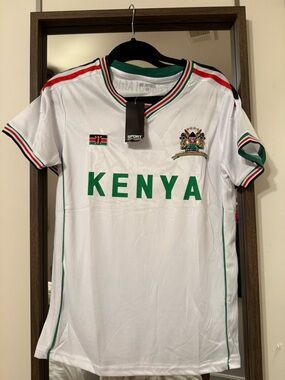 Kenya Kids White & Green Short Sleeve Soccer Jersey
